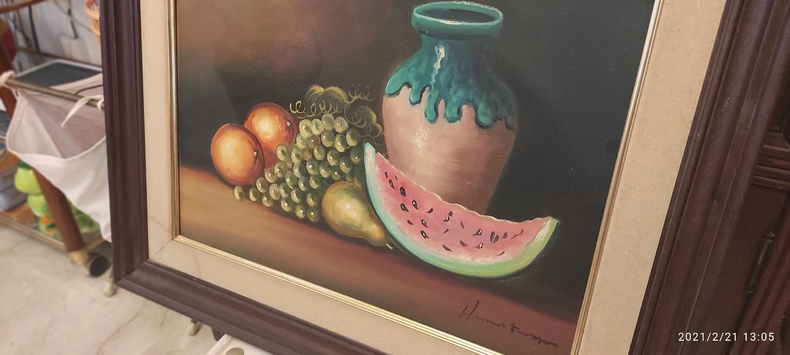 Gesigneerd stilleven fruitschilderij op doek oleo sobre lienzo – photo 3